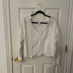 White Knit Women's Top